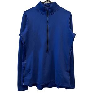 Nike Pro Dri Fit Blue Long Sleeve Quarter Zip Athletic Pullover Women XS